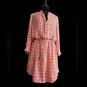 Boden Red and White Midi Dress